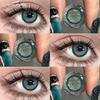1 пара цветных контактных линз, цветные модные косметические линзы для новичков, зеленые контактные линзы высокого качества для макияжа