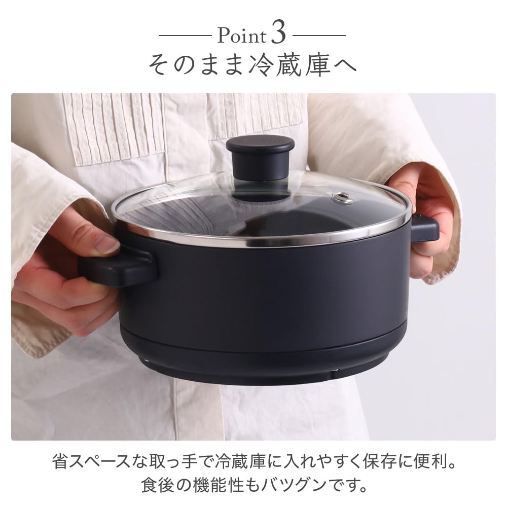 2WAY Плита-кастрюля для одного человека Высокий нагрев Плавная температура Холодильник с электрическим 2 электрическим грилем Стекло с электрическим Один человек Один