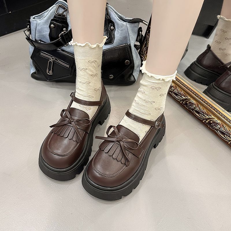 Милый бантик маленькие кожаные туфли женские универсальные ретро британский стиль удобные Мэри Джейн одинарные туфли весна и лето новые модели