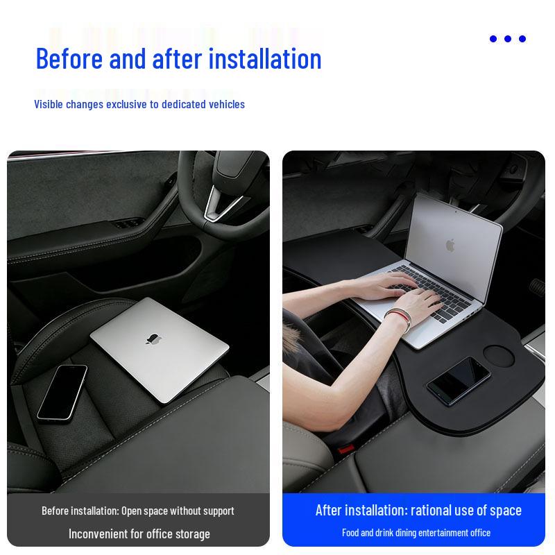 Складной стол для интерьера Tesla Model Y/YL/3: Компьютерный аксессуар для кемпинга на переднее пассажирское сиденье