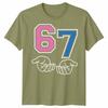 Six Seven Unisex T Shirt 67 Meme Hands Funny 6 7 Kids Teen Graphic Tee