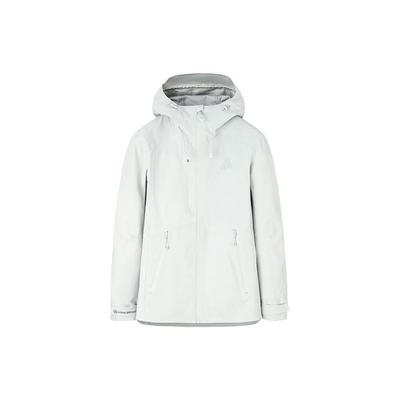 Anta Однотонная водонепроницаемая ветровка с капюшоном и длинными рукавами на молнии, унисекс, верхняя одежда, светло-зеленый цвет 952317602-1