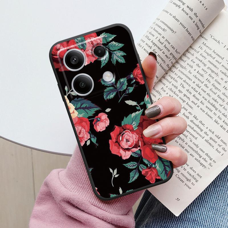 Case For Redmi Note 13 Pro 4G 5G Cute Heart Flower Back Cover Soft Silicone Matte Protective Fundas For Redmi Note13 Pro Bumper