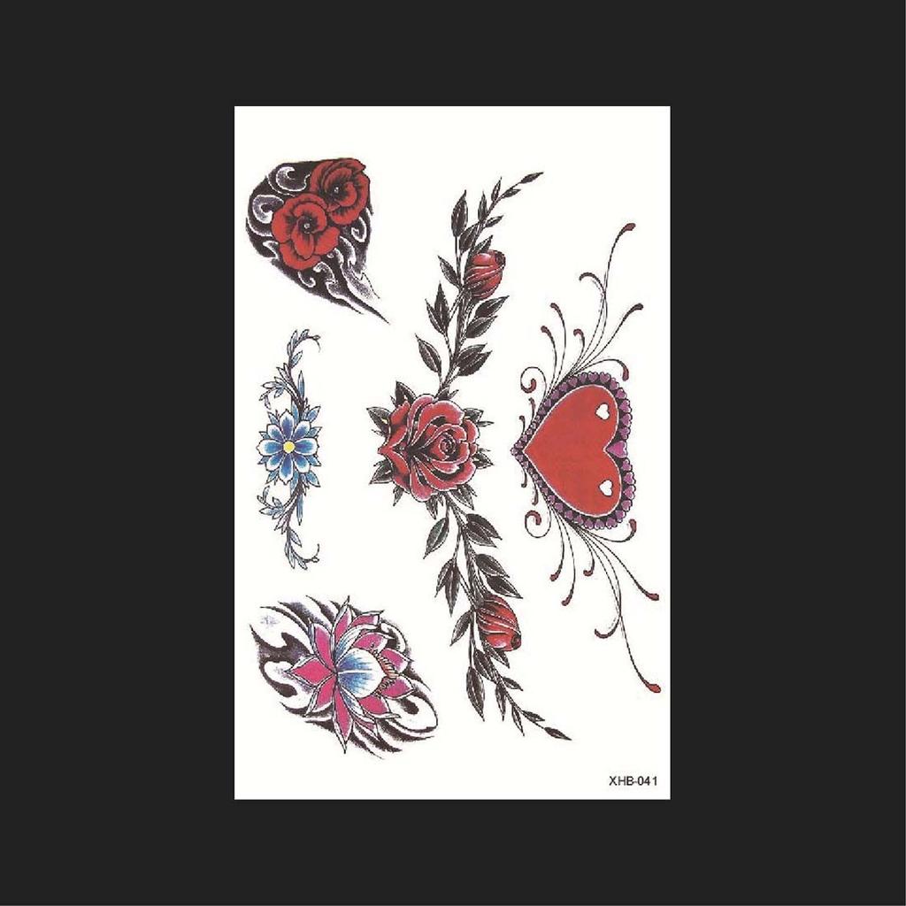 Lasting Leg Body Art Temporary Decal Black Rose Butterfly Design 3D Body Tattoo Sticker Cover Scars