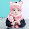 Winter Boys Girl Toddler Baby Baby Beanie Cap Bear Earmuff Neck Scarf Kids Hat Scarf Set