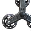 2 Pieces Foldable Shopping Cart Tri Wheels Stair Climber Black with Metal Bracket Accessory