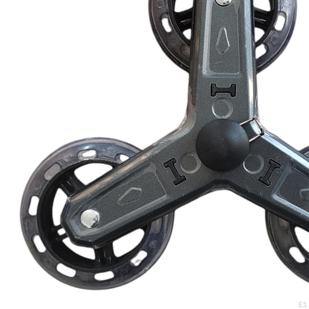 2 Pieces Foldable Shopping Cart Tri Wheels Stair Climber Black with Metal Bracket Accessory