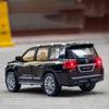 Масштаб 1/24 Toyota Land Cruiser, литая под давлением модель автомобиля, игрушечный автомобиль с откатным механизмом, звуком и светом для детей, коллекция подарков для мальчиков и девочек