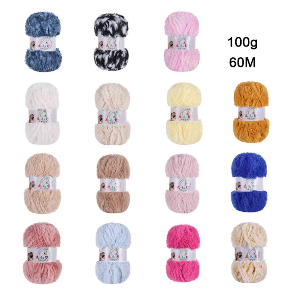 Пушистая пряжа из искусственного меха норки Мягкая плюшевая пряжа Нить из имитации норки Зимняя пряжа