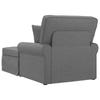 3 Piece Dark Grey Fabric Chaise Lounge with Rocker and Cushions