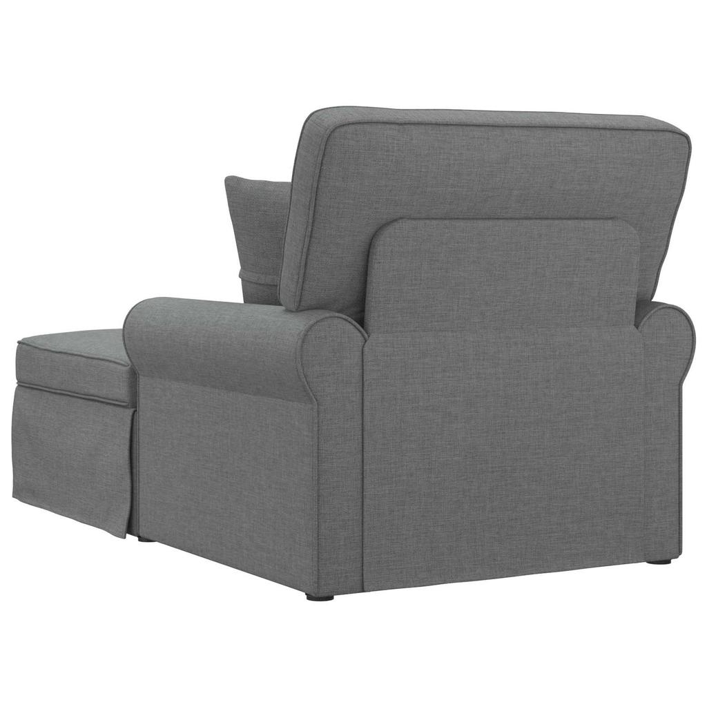 3 Piece Dark Grey Fabric Chaise Lounge with Rocker and Cushions