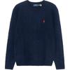 Polo FW22 Solid Logo Embroidered Cable Knit Cashmere Sweater Men Sweater Navy 710876762-002