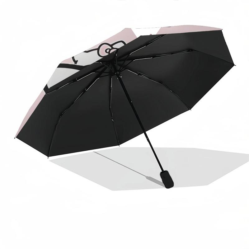 1pc Hello Kitty Pink Heart Auto Open Close Umbrella - Portable Folding Design with Iron Frame - Outdoor for Fans, Travelers, Everyday Use - Perfect Gi