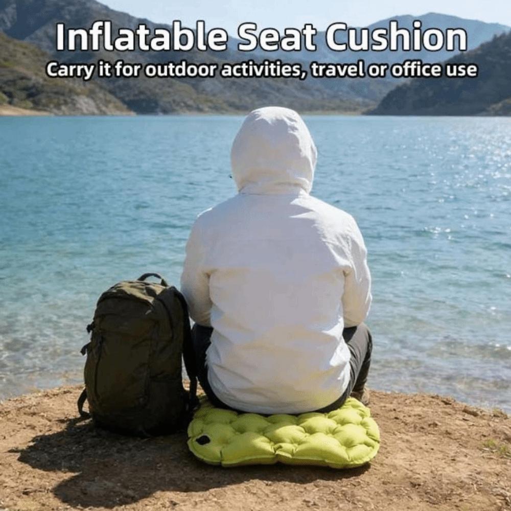 Foldable Inflatable Seat Cushion Waterproof Camping Chair Pad Travel Chair Cushion Camping