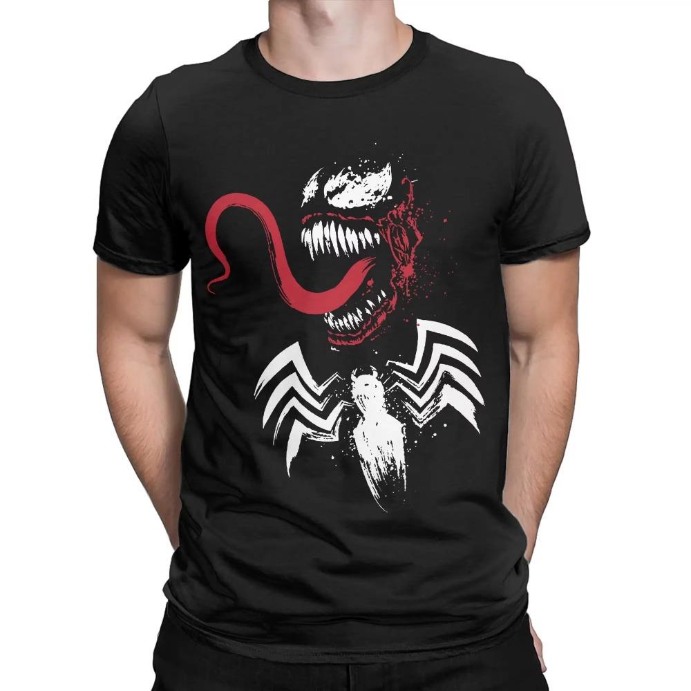Spider-Man VS Venom Bloody Battle Comic Cover T-Shirt For Men Women 100%Cotton Top Tee Funny Round Neck Short Sleeve