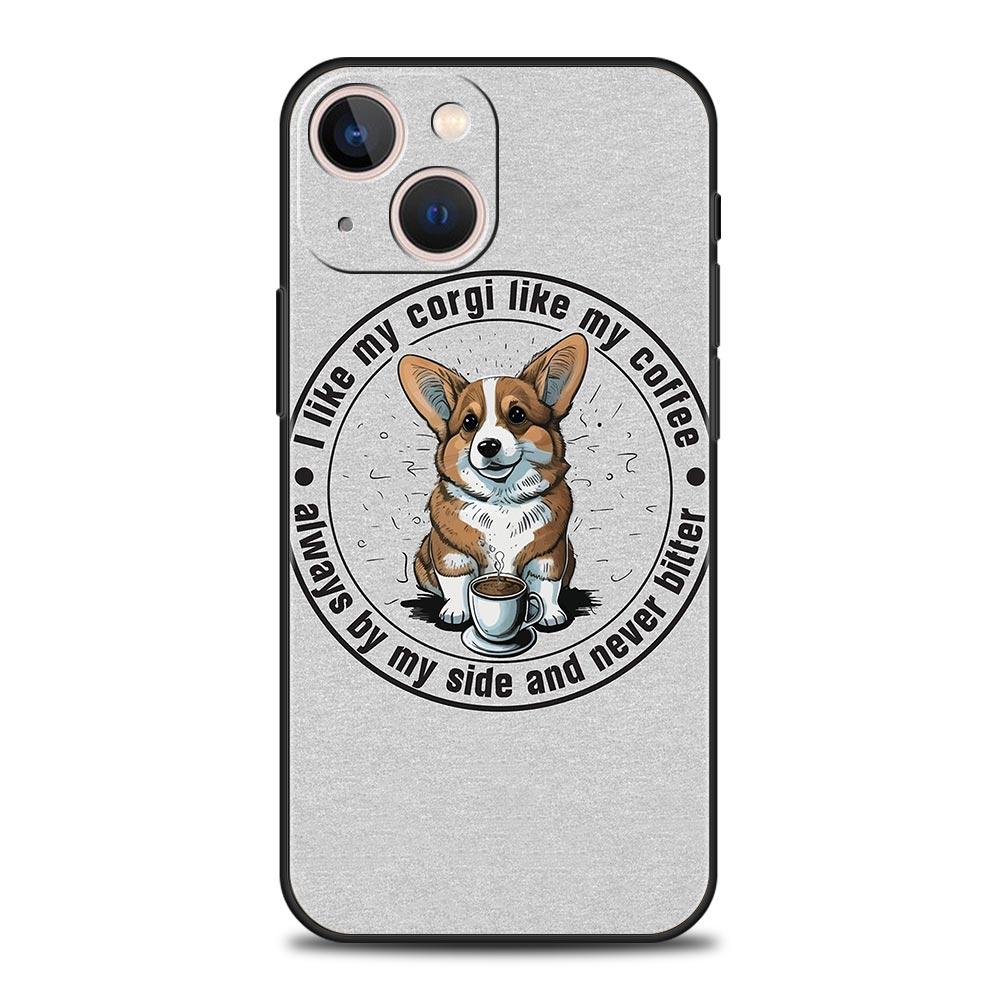 Милый Чехол для Телефона с Собакой Корги для iPhone 17 16 15 14 13 12 Pro Max 11 Pro Max 17 AIR Plus Ударопрочный Мягкий ТПУ Чехол Fundas Сумка