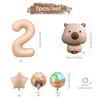 7pcs Cartoon Capybara Aluminium Film Balloon Set Cute Kapibala Children Birthday Party Decors Supplies Baby Shower Air Globos