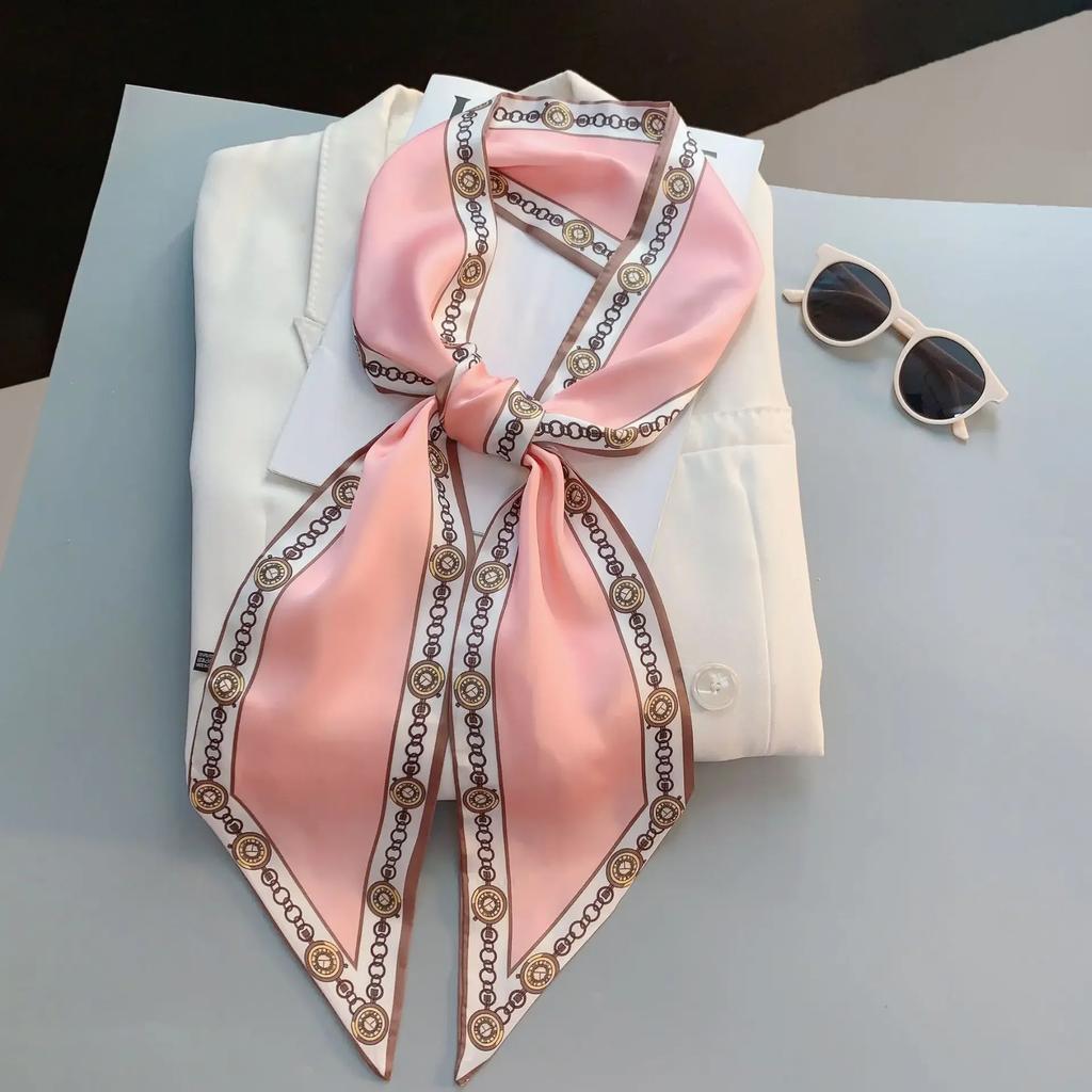 Luxury Design Zebra In Flowers Women Scarf Luxury Silk Scarf Fashion Hair Headband Foulard Skinny Bag Scarves Neckerchief Lady