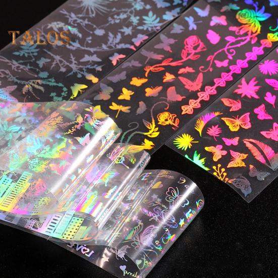 10 шт./компл. наклейки для ногтей 3D градиент блестящие лазерные бабочки в форме красочные наклейки для ногтей для салона