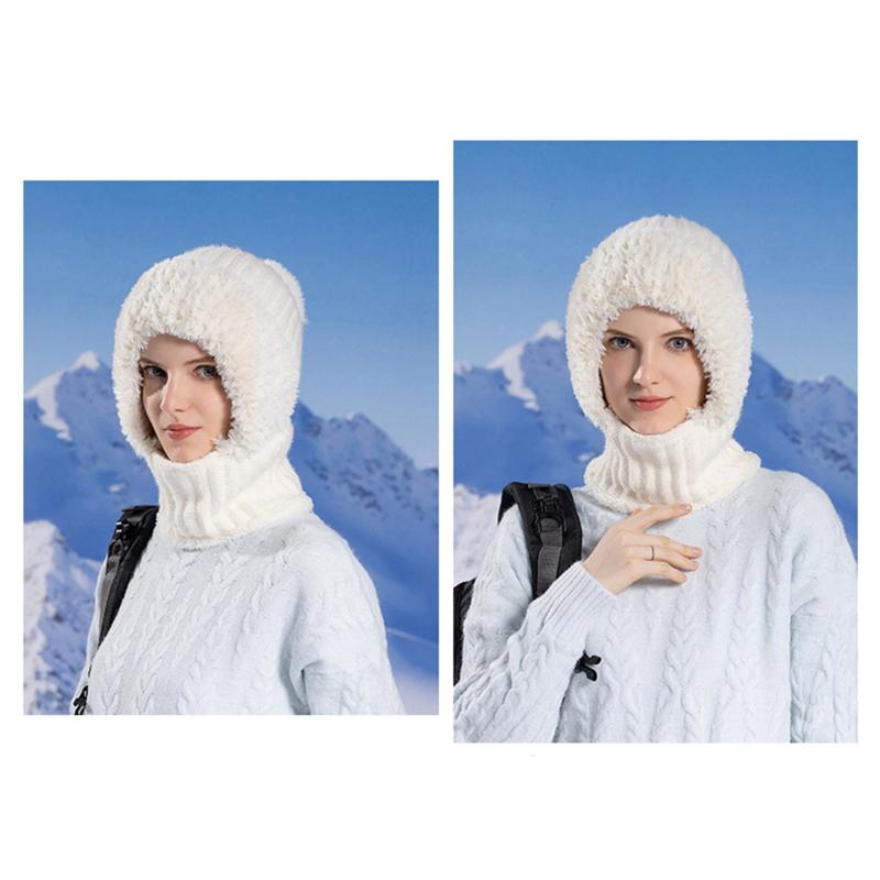 Autumn Winter Hats For Women Men Windproof Protection Ear Scarf Knit Cap Thick Warm Knitted Hat