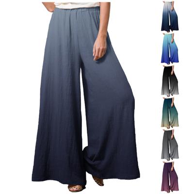 Женские модные свободные повседневные повседневные брюки с эластичной резинкой на талии и широкими штанинами с градиентным принтом