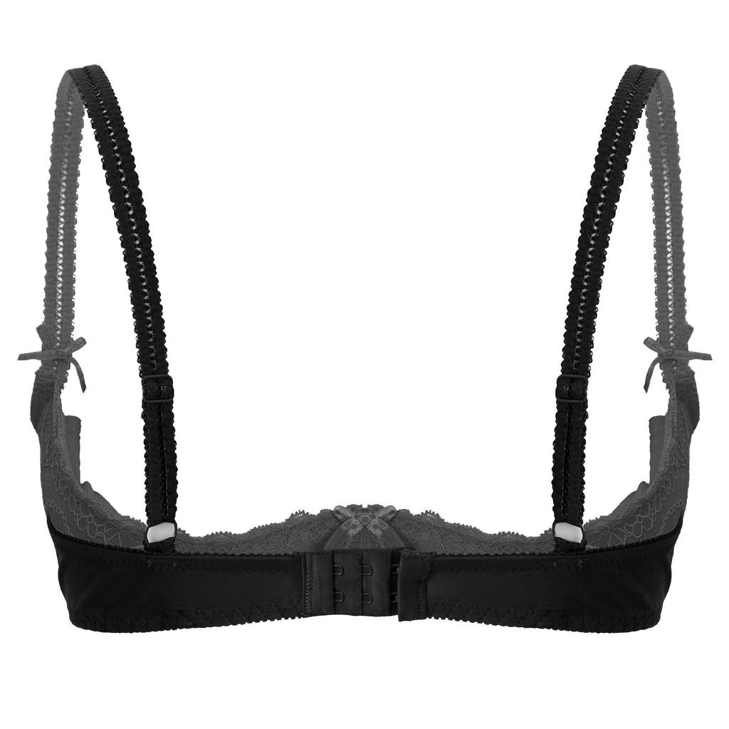 Женский бюстгальтер Push Up на косточках, кружевное белье 1/2 чашки с губчатой подкладкой, регулируемая поддержка бретелей
