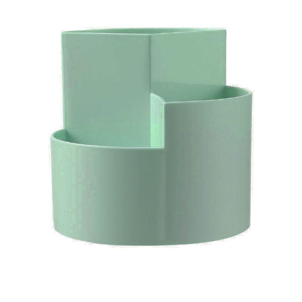 Storage Box 360° Rotating Pen Holder 3-Grid Pen Pencil Organizer Makeup Brush Holder School Office