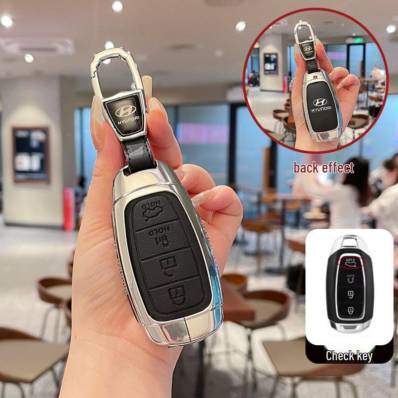 2022 Hyundai Custu Key Cover: Durable Metal & Leather Protective Case