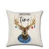 Новая Рождественская Наволочка из Льна с Принтом, Лось, Санта Клаус, Домашняя, Декоративная Наволочка для Подушки на Диван
