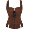 Medieval Renaissance Vest Costume For Women With Faux Suede Fabric Stage Performance Outfit