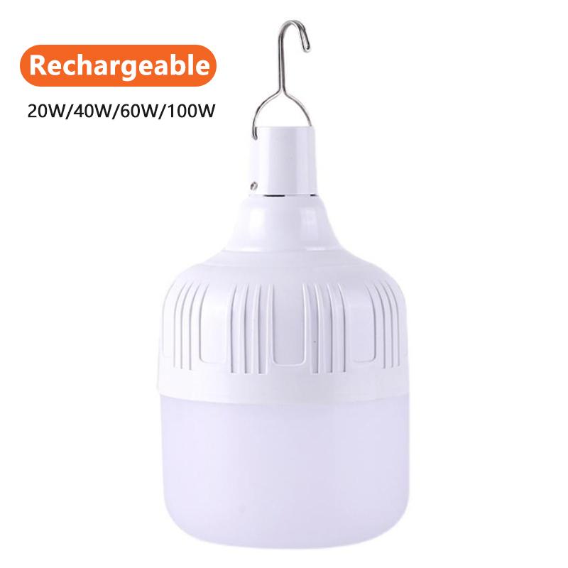 USB Rechargeable Light Bulb Outdoor Camping 3 Model Dimmable Portable Lanterns Emergency Light 20W 40W 60W 100W