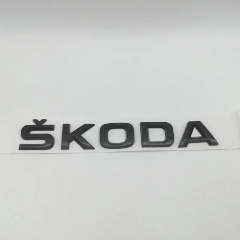 wzvbd3 1pcs 3D ABS high quality silver/black car Letter Emblem Rear tail trunk Decals badge sticker Decal styling For Skoda