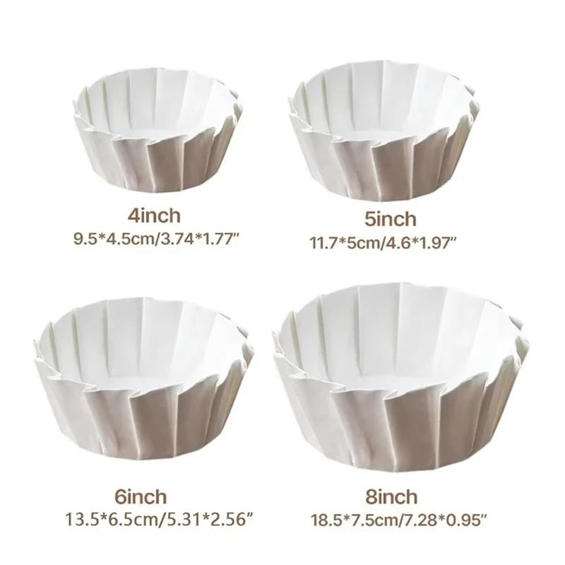 50/100pcs Basque Cheesecake Oil Paper Tray Foldable Cake Mold Disposable Release Mousse Cake Paper Baking Oil Proof Edge Paper