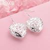 925 Sterling Silver Heart Shaped Earrings Wedding Jewelry