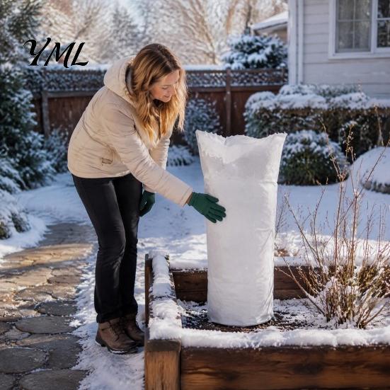 Garden Shrub Shield for Cold Winter Plant Freeze Protection Bag with Insulation Aluminum Liner And Drawstring Closure, Frost Blanket Cover Against
