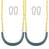 2 Pack Durable Swings Seats Chain Playground Swing Set Accessories with Snap Hooks