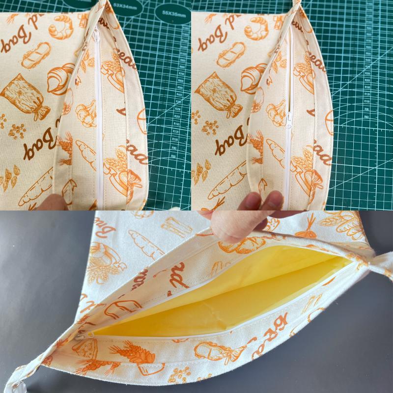 Portable Food Grade Cotton Bread Bags Reusable Homemade Loaf Bag Kitchen Storage Bread Large Washable Storage Bag Food Organizer