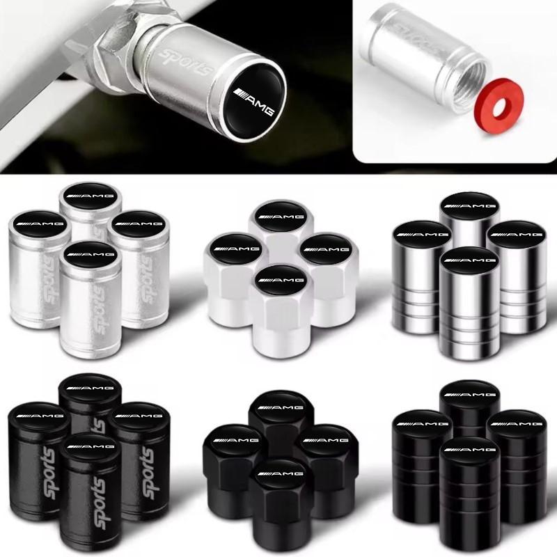 FXIK3 For Mercedes Benz AMG A B C E G CLA W211 W203 W204 C260 E300L 4Pcs Metal Car Styling Wheel Tire Valve Caps Cover Accessories