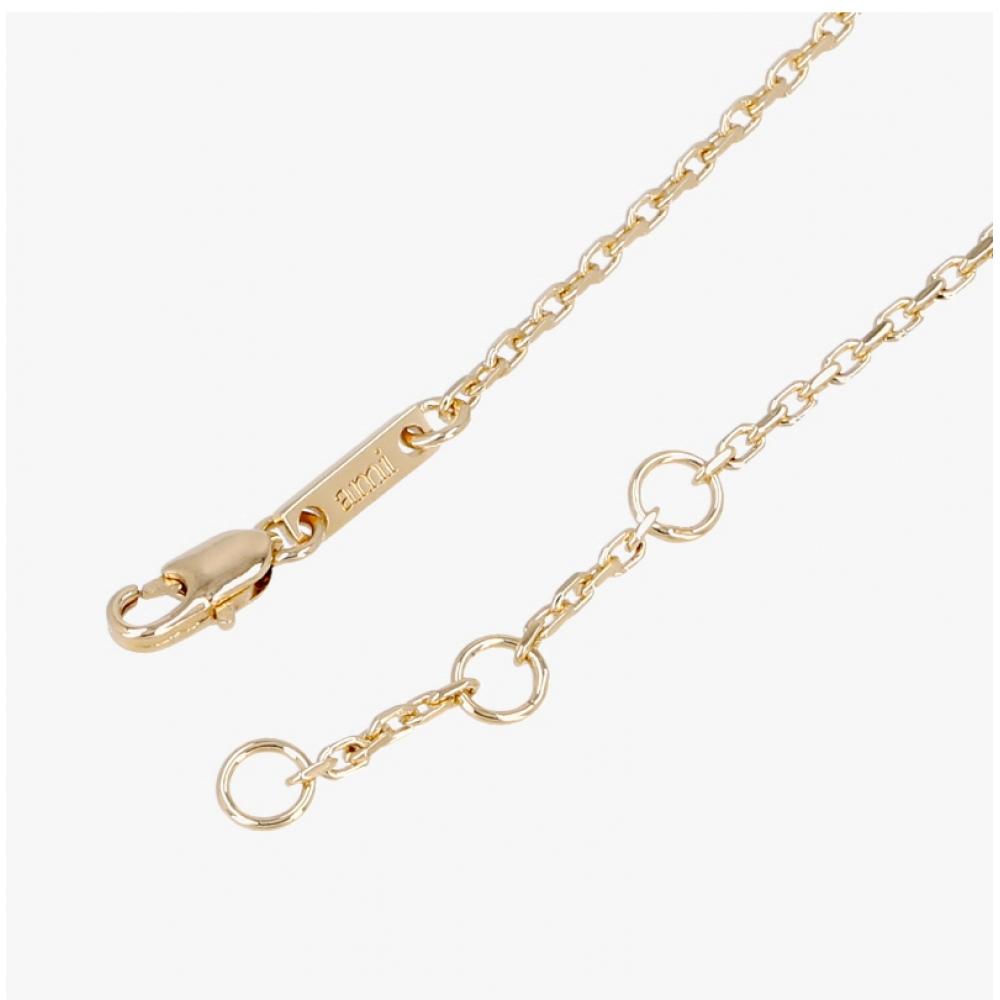 Ami Dr. Queh Hammered Heart Logo Thin Chain Bracelet Ujw460 361 902