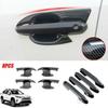 Carbon Fiber ABS Car Door Handle Cover + Surrounds Kit For Toyot@ RAV4 -