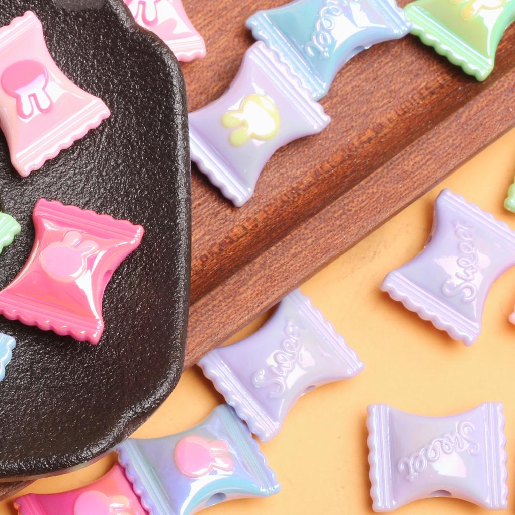 200pcs Two-color Plated Color Necklace Jewelry Making Rabbit Candy DIY Handmade Material Modeling Loose Beads UV Bracelet Pendant