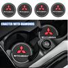 zjvc8 Silicone Car Emblem Coaster Anti-noise Water Cup Pad Cushion For Mitsubishi Ralliart ASX Lancer Pajero Fastener Converter Triton