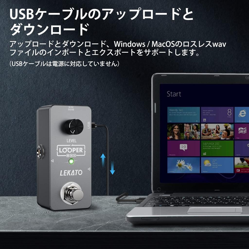 LEKATO Guitar Looper Effect Pedal with Loop Unlimited Overdub Loop Station USB Power Supply Sold 5-Minute Time, (Includes Cable, Separately) (Gray)