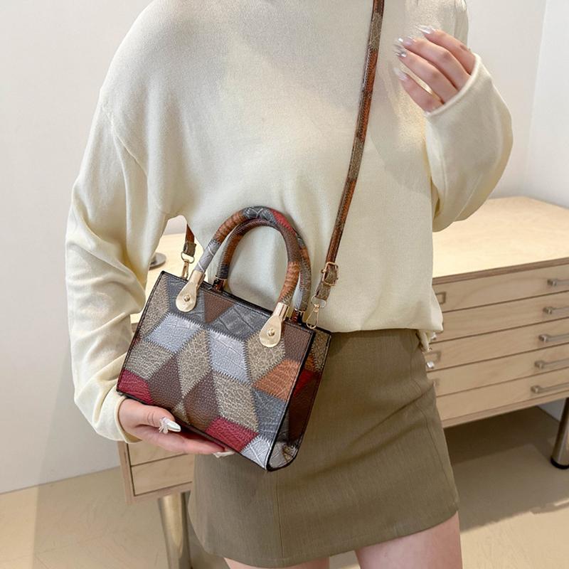New Women's Design Sense Small Square Bag Fashion Trend High Quality Single Shoulder Crossbody Bag Patchwrok Handbag KTY