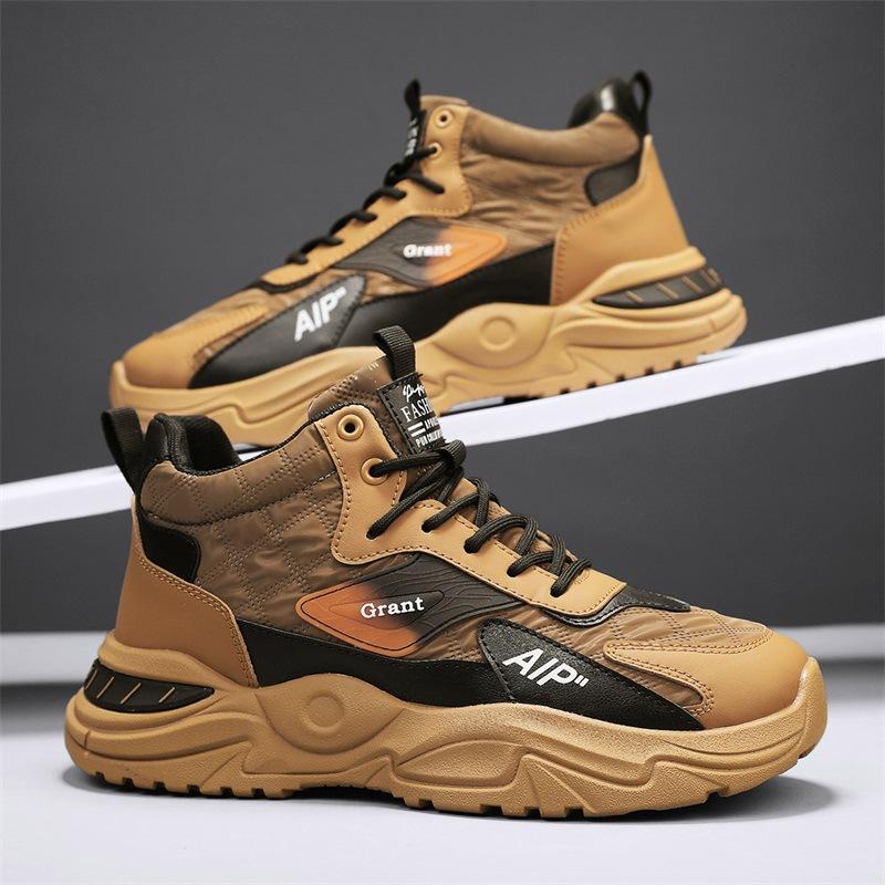 Модные весенне-осенние новые классические мужские туфли, модные и универсальные высокие кеды для подростков, уличная беговая спортивная обувь