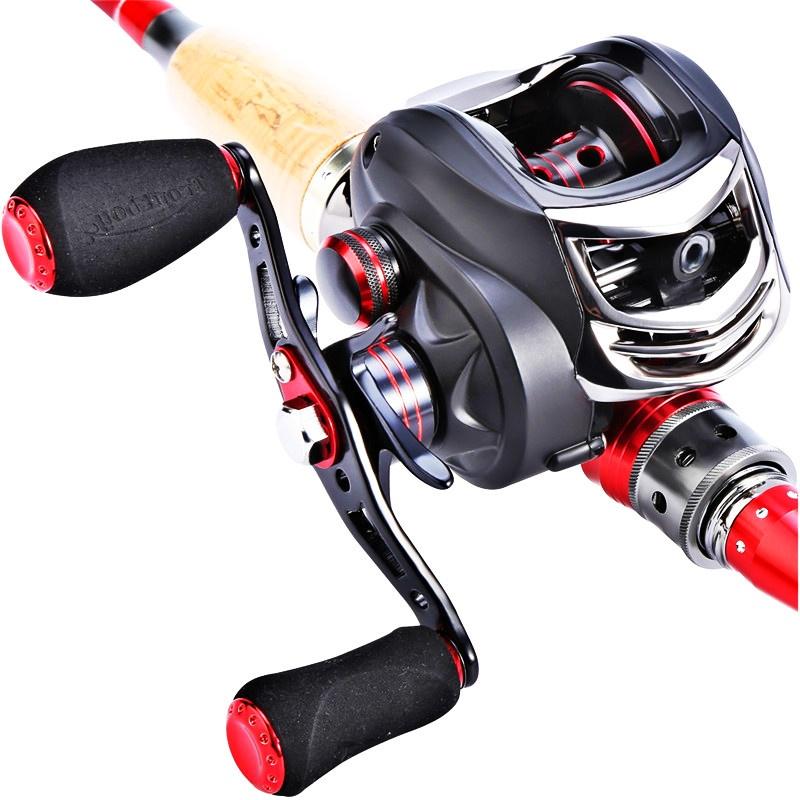 Рыболовные катушки Катушки для приманки 12 BB с двойными тормозами 7,7 унций 13 фунтов Карбоновая рыболовная катушка для приманки