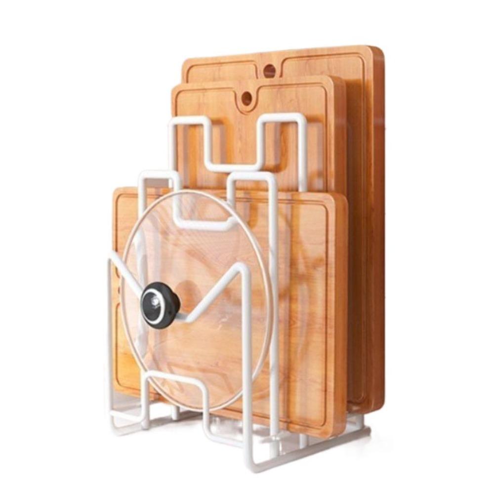 Многослойный держатель для разделочных досок Экономия места Железное искусство Подставка-полка для крышек от кастрюль Металлическая стойка Вертикальный органайзер для разделочных досок