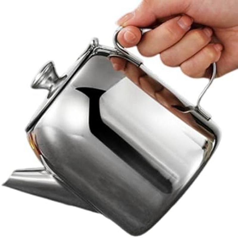 Чайник из нержавеющей стали, непроливающийся металлический чайник, чайник для чая 20 унций с коротким прямым носиком, кувшин для холодной воды, кофейник