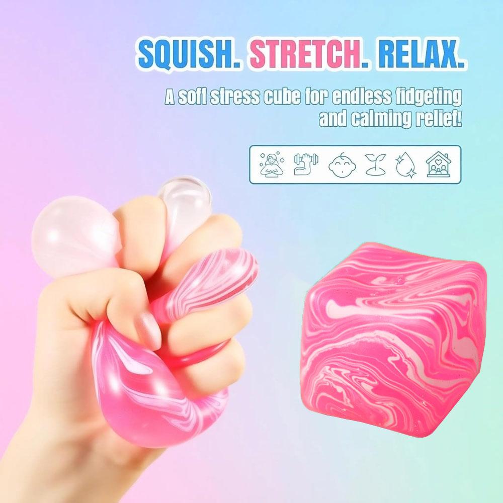Игрушки Игрушки Кубик-антистресс Спираль Сенсорная фиджет-игрушка для снятия тревоги и стресса, Медленно поднимающийся сжимаемый кубик льда, Мячики-антистресс для взрослых и детей