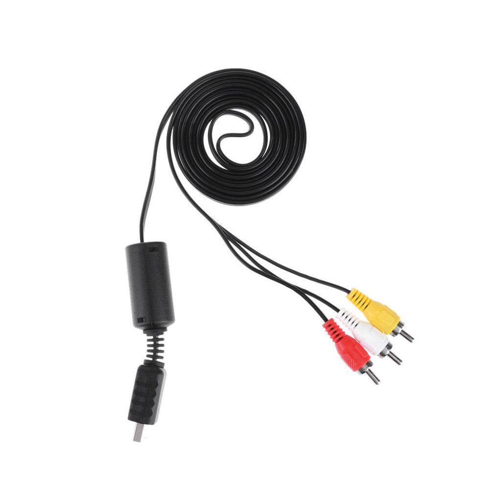TV Black Adapter Video/Audio Cable 3 RCA Flat AV Cord